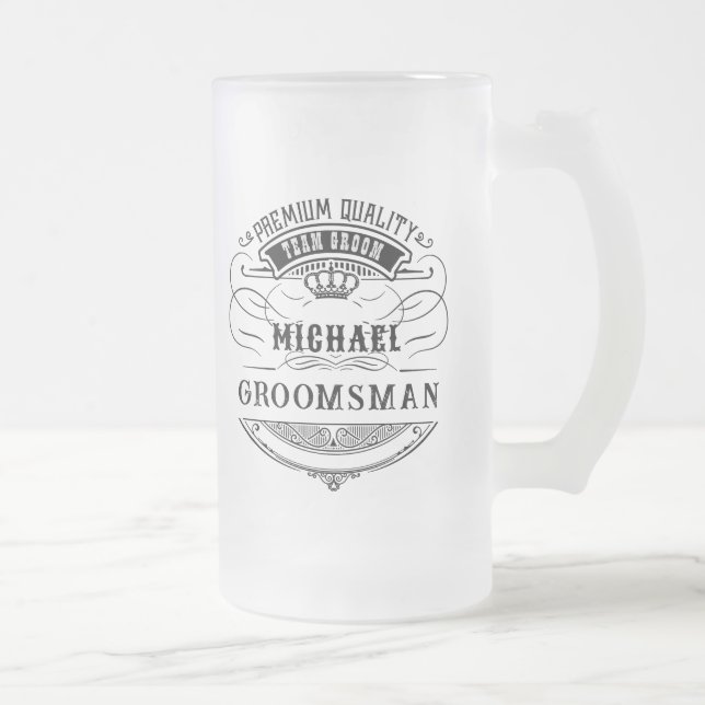Groomsmen Gifts Frosted Glass Beer Mug (Right)