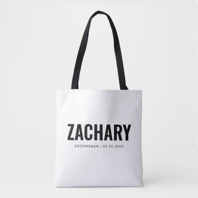 Groomsmen Gifts Masculine Wedding Party Best Man Tote Bag (Front)
