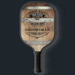 Groomsmen Gifts Pickleball Paddle<br><div class="desc">Rustic whiskey barrel design featuring bold western typography. Personalise this design with your own text. Further customise this design by selecting the "customise further" link if desired.</div>