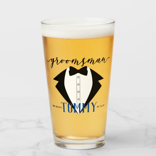 Groomsmen Gifts Pint Glass (Front Filled)