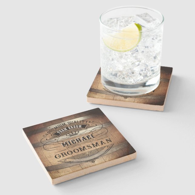Groomsmen Gifts Stone Coaster (Side)