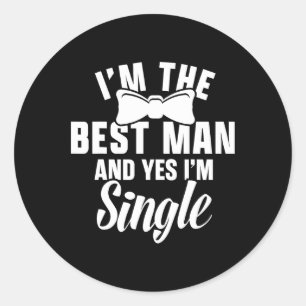 Groomsmen Groom Squat Men Bachelor Supplies Party  Classic Round Sticker