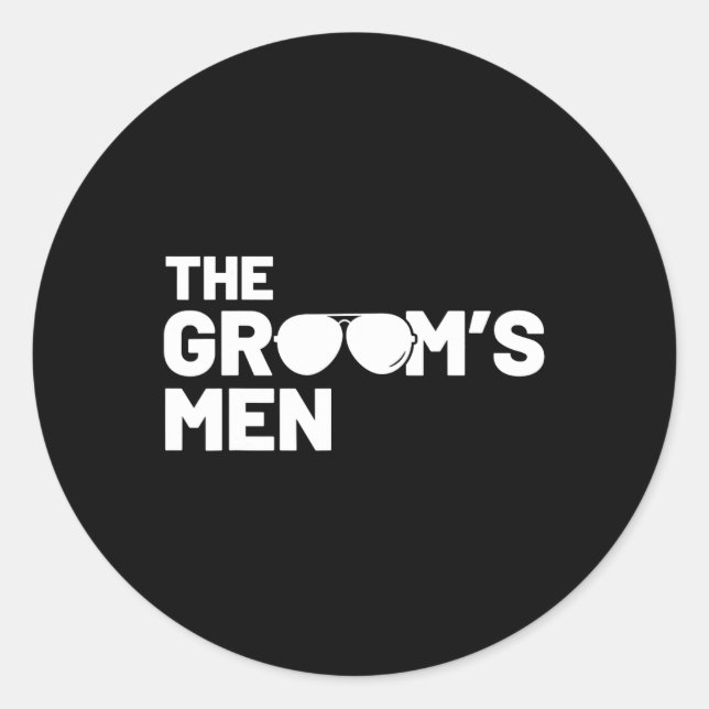 Groomsmen Groom Squat Men Bachelor Supplies Party  Classic Round Sticker (Front)