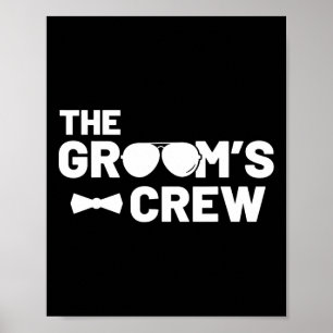 Groomsmen Groom Squat Men Bachelor Supplies Party Poster