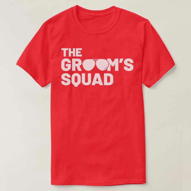 Groomsmen Groom Squat Men Bachelor Supplies Party  T-Shirt (Design Front)