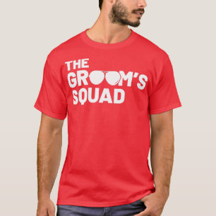Groomsmen Groom Squat Men Bachelor Supplies Party  T-Shirt