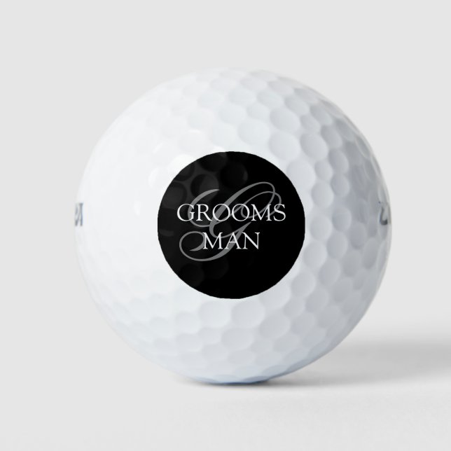 Groomsmen Monogram Wedding Golf Balls (Front)