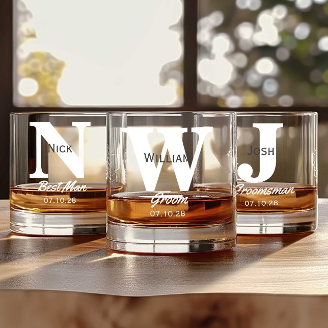 Groomsmen Old Fashion Personalised Name  Whiskey Glass (Creator Uploaded)