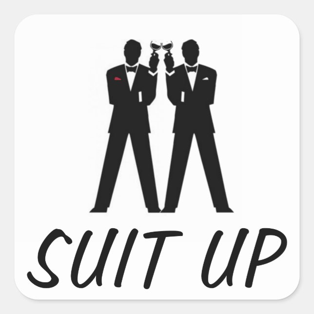 Groomsmen Party Square Sticker (Front)