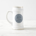 Groomsmen Personalised Beer Stein<br><div class="desc">Simple,  modern,  elegant,  unique dusty blue wedding beer stein Groomsman gift with monogram - initials,  name and trendy handwritten calligraphy script.</div>