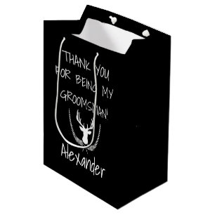 Groomsmen Personalised Wedding Thank You Medium Gift Bag