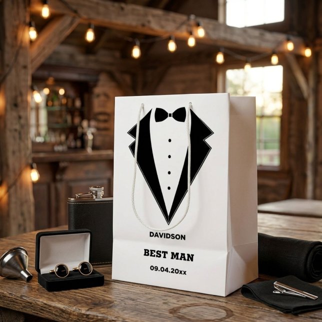 Groomsmen Proposal Bag, Team Groom Personalised  Medium Gift Bag (Creator Uploaded)