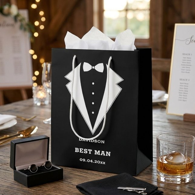 Groomsmen Proposal Bag, Team Groom Personalised  Medium Gift Bag (Creator Uploaded)