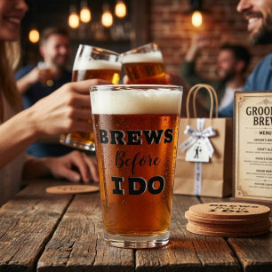 Groomsmen Proposal Glass, Brew before i do  Glass