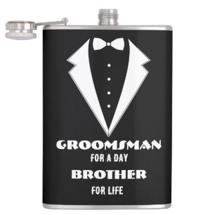 Groomsmen Proposal Glass, groomsman for a day Hip Flask