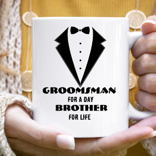 Groomsmen Proposal Glass, groomsman for a day Two-Tone Coffee Mug