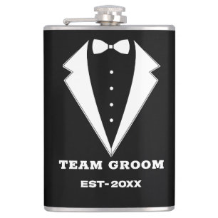 Groomsmen Proposal Glass, Team Groom Personalised  Hip Flask