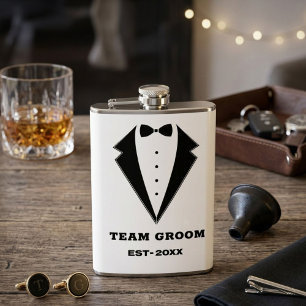 Groomsmen Proposal Glass, Team Groom Personalised  Hip Flask