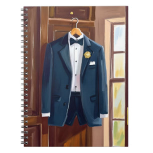 Groomsmen’s Tuxedo   Wedding Bachelor Watercolor Notebook