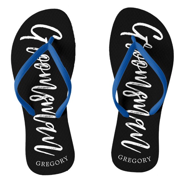 Groomsmen | Script Style Custom Wedding Flip Flops (Footbed)