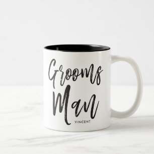 Groomsmen   Script Style Custom Wedding Two-Tone Coffee Mug