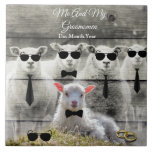 Groomsmen Sheep Flock Baby Lamb Tile<br><div class="desc">Sheep Flock Groomsmen and Groom!</div>