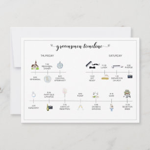 Groomsmen Wedding Day Timeline of Events Program