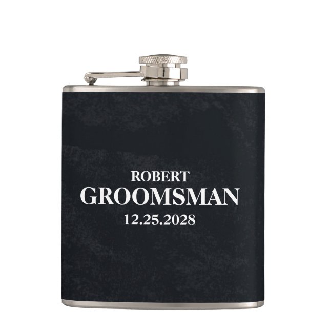Groomsmen Wedding Hip Flask (Front)