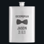 Groomsmen Wedding Party Gift  Hip Flask<br><div class="desc">Groomsmen Wedding Party Gift flask. Easily add the name of the groomsman and the date. Choose the finish from the options menu. Have fun with this elegant and fun design.</div>