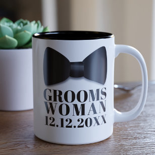 Groomswoman Wedding Favour Tuxedo Bow Tie Two-Tone Coffee Mug