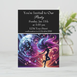 Groove & Glow: Dance Party Vibe Invitation