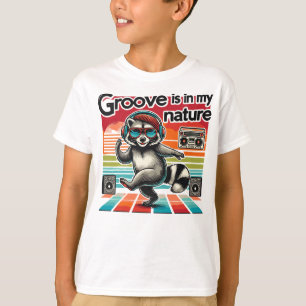 Groove Is in My Nature Funky Racoon Dance Design T-Shirt