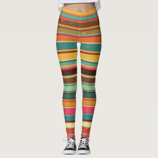 Groove Waves 70s Psychedelic Line Pattern Leggings