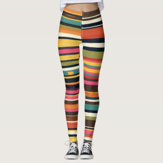 Groove Waves 70s Psychedelic Line Pattern Leggings