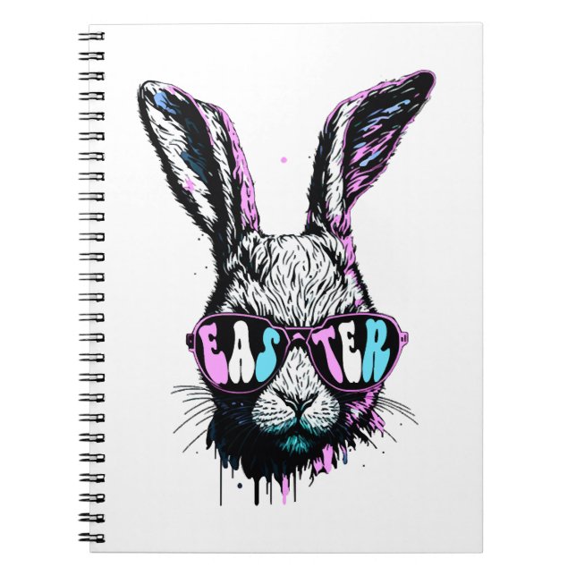 Groovi Rabbit Bunny Face With Sunglasses Easter Notebook (Front)