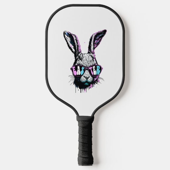 Groovi Rabbit Bunny Face With Sunglasses Easter Pickleball Paddle (Front)