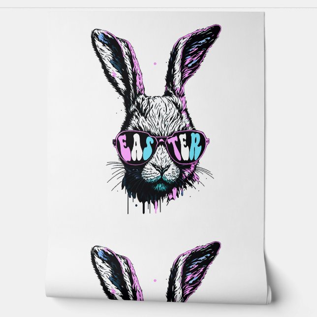 Groovi Rabbit Bunny Face With Sunglasses Easter Wallpaper (Unrolling)