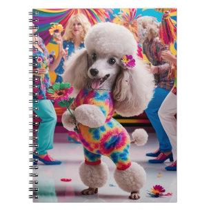 Groovie Hippie 60s Poodle Dancing in the Disco Notebook