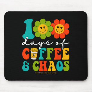 Groovy 100 Days Of Coffee And Chaos Teacher 100 Da Mouse Mat
