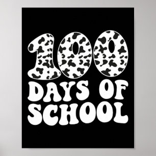 Groovy 100 Days Of School Cow Print 100th Day Scho