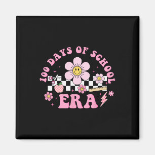 Groovy 100 Days Of School Era Flower 100th Day Tea Magnet