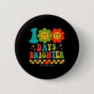 Groovy 100 Days Of School Rainbow 100 Days Brighte 6 Cm Round Badge