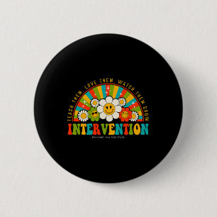 Groovy 100 Days Of School Teacher Intervention Squ 6 Cm Round Badge