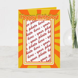 Groovy 1970's Retro Birthday  Photo Frame Card
