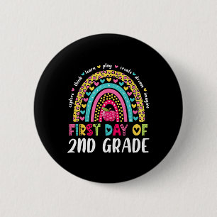 Groovy 2nd Grade Back To School First Day Of Secon 6 Cm Round Badge