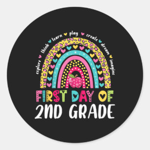 Groovy 2nd Grade Back To School First Day Of Secon Classic Round Sticker