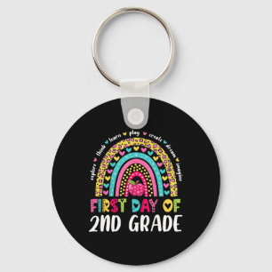 Groovy 2nd Grade Back To School First Day Of Secon Key Ring