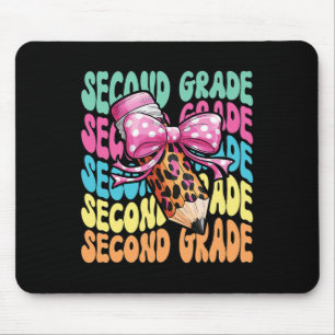 Groovy 2nd Grade Girls Teacher Second Grade Back T Mouse Mat