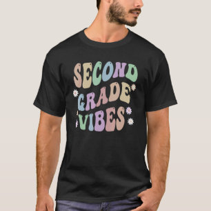 Groovy 2nd Grade Vibes School Teacher Second Gr Re T-Shirt