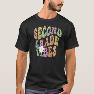 Groovy 2nd GRADE VIBES School Teacher SECOND Gr Re T-Shirt
